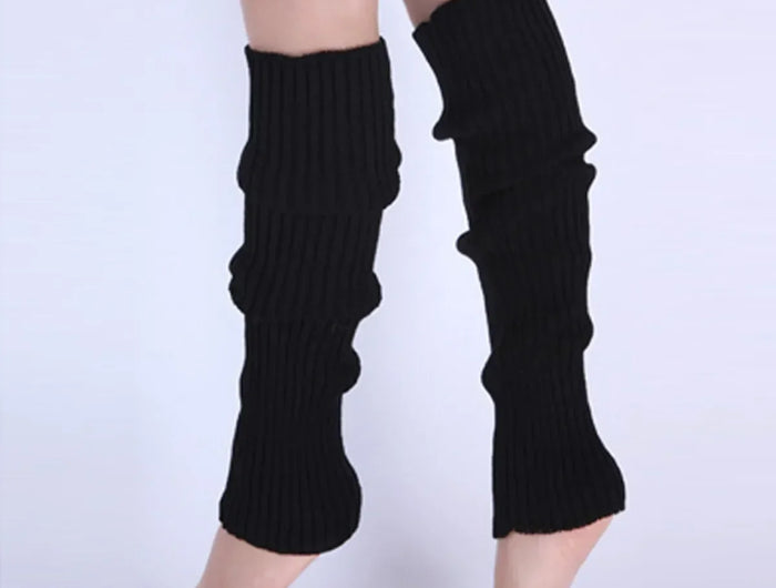 Scaldamuscoli classici in maglia Calzini scaldamuscoli al ginocchio in maglia a costine Calze da donna Calzini alti al ginocchio lavorati a maglia per il massimo comfort