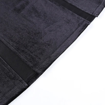 Damen-Punk-Rock-Stil-Rock, neuartiger eleganter langer Rock für Halloween und Festivals, hohe Taille, schlanke Passform, mit sexy Schleife und seitlichem Schlitz, Knielang