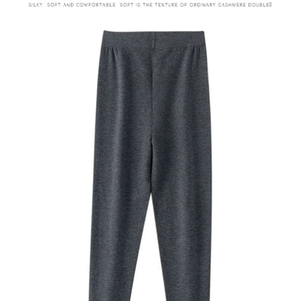 DjzDsm Hot selling new women's wool leggings slim fit and warm autumn and winter knitted women's long Australian wool leggings PlatiNum
