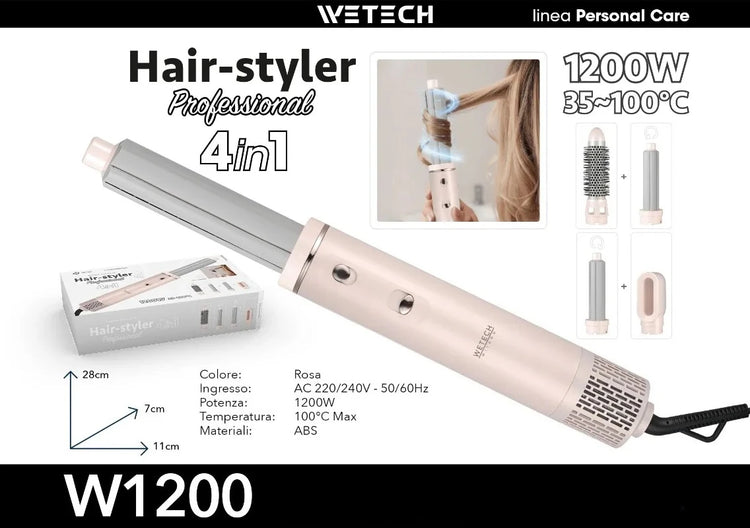 Electric Hair Styling Tool Set, Ceramic Flat Iron & Curling Wand, Adjustable Temperature Hot Styling Appliance for Household Daily Hair‑Dressing