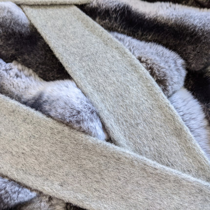 Women's Real Natural Rex Rabbit Fur long vest Chinchilla Color Waistcoat Furry Winter Warm Fluffy Vest Korean Length 90cm 240519