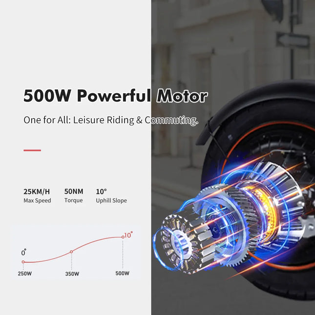 Monopattino Elettrico per Adulti con Sedile, 500W 48V 17.5Ah, Batteria Rimovibile, Ruote 14*2.5 Pollici, Originale di Fabbrica, Pieghevole a Due Ruote