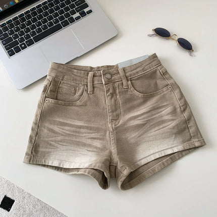 SINGREINY Women's Gradient Denim Shorts, High Quality, Aesthetic, Casual, Comfortable, American Retro Style, Basic, Beach