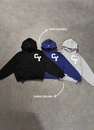Streetwear Men's Fashion C Y Letter Zipper Set Multiple Colors Available Street Style Relaxed Unique Look Casual Two-Piece Set PlatiNum