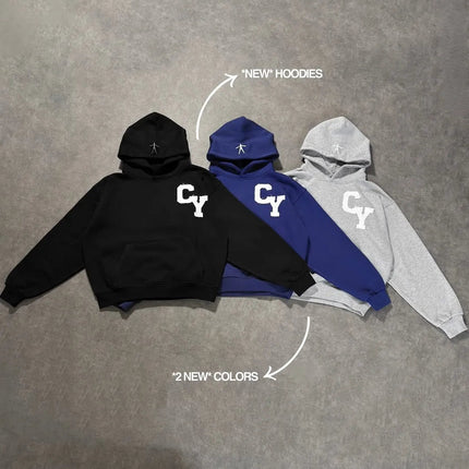 Streetwear Men's Fashion C Y Letter Zipper Set Multiple Colors Available Street Style Relaxed Unique Look Casual Two-Piece Set PlatiNum