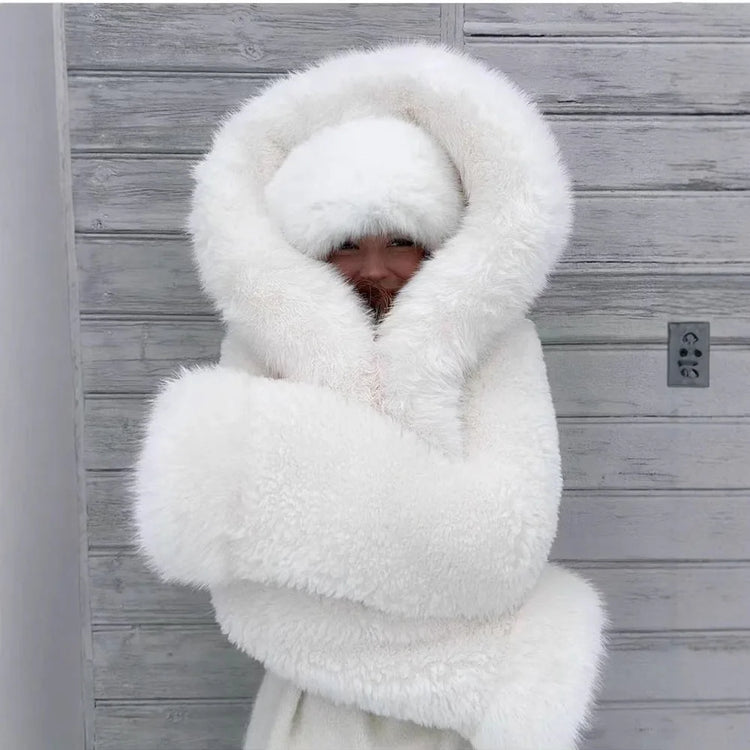 ZADORIN High Quality Faux Fur Coats Hooded Cropped White Black Faux Fur Coat Woman Clothing Fluffy Fur Jacket Winter Outerwears