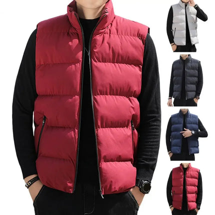 2026 Men's Lightweight Down Jacket - Windproof Sleeveless Winter Casual Coat - Thick and Warm Waist Cover - Street Style