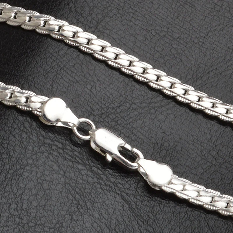 20-60 cm 5 mm colore argento marchio di lusso design nobile collana a catena per donna uomo moda gioielli di fidanzamento di nozze PlatiNum