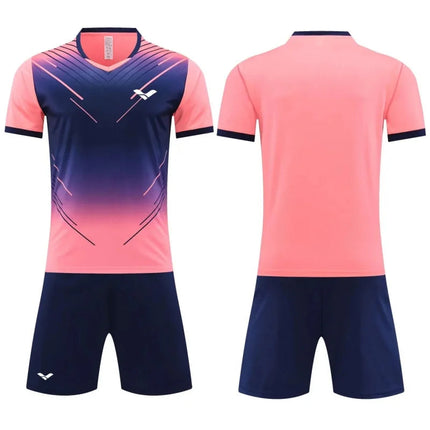 Men's T-shirt And Shorts Set Summer Men's Tennis Short Sleeve T-shirt Stylish And Comfortable Badminton Training Shorts PlatiNum