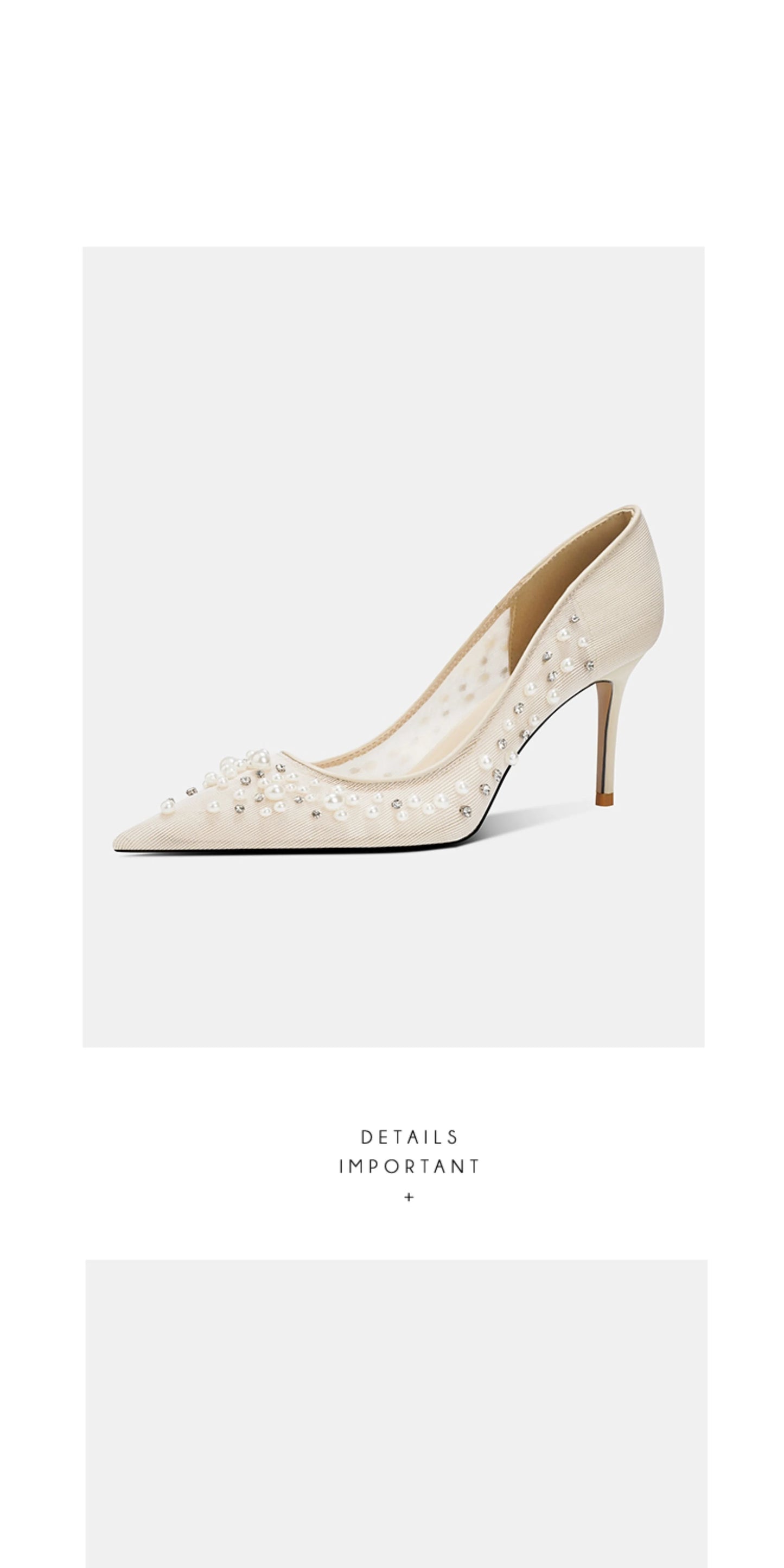 Spring and summer pointed toe shallow mouth pearl rhinestone mesh wedding shoes banquet dress stiletto high heel women's sandals