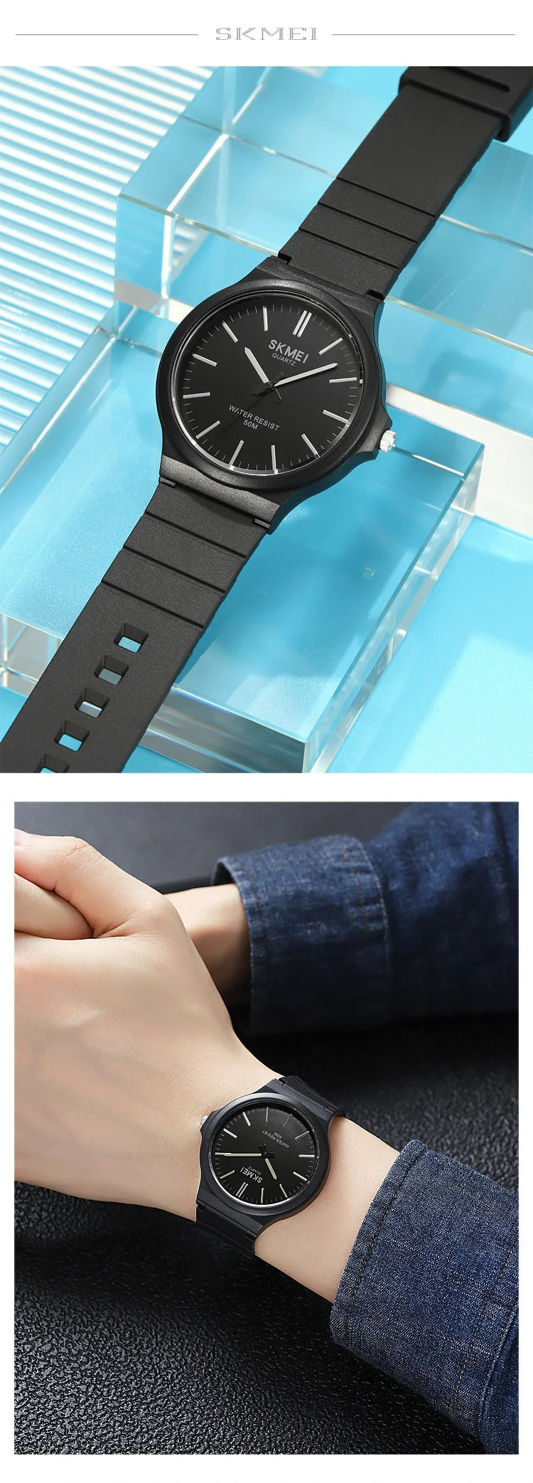 SKMEI Top Brand Casual Quartz Wristwatches Mens New Simple TPU Strap 3Bar Waterproof Watches For Male Time Clock Reloj Hombre