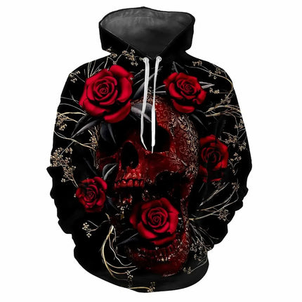 New Flower Fun 3D Harajuku Printing Street Fashion Avant-garde Men's And Women's Soft Comfortable Trend Rose Party Hoodie Top
