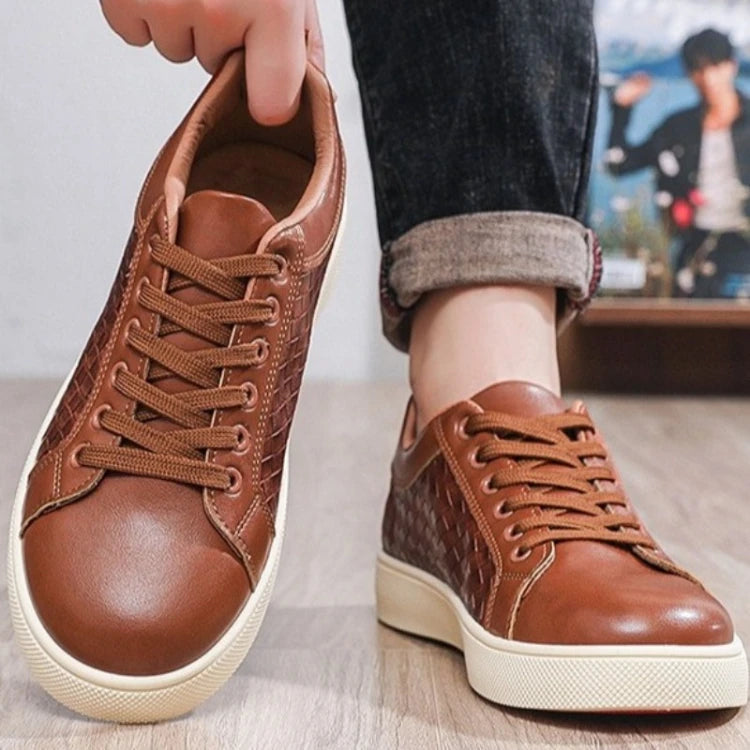 New Spring Autumn Low Cut Men's Board Shoes Fashion Lightweight Plaid Men's Casual Single Shoes