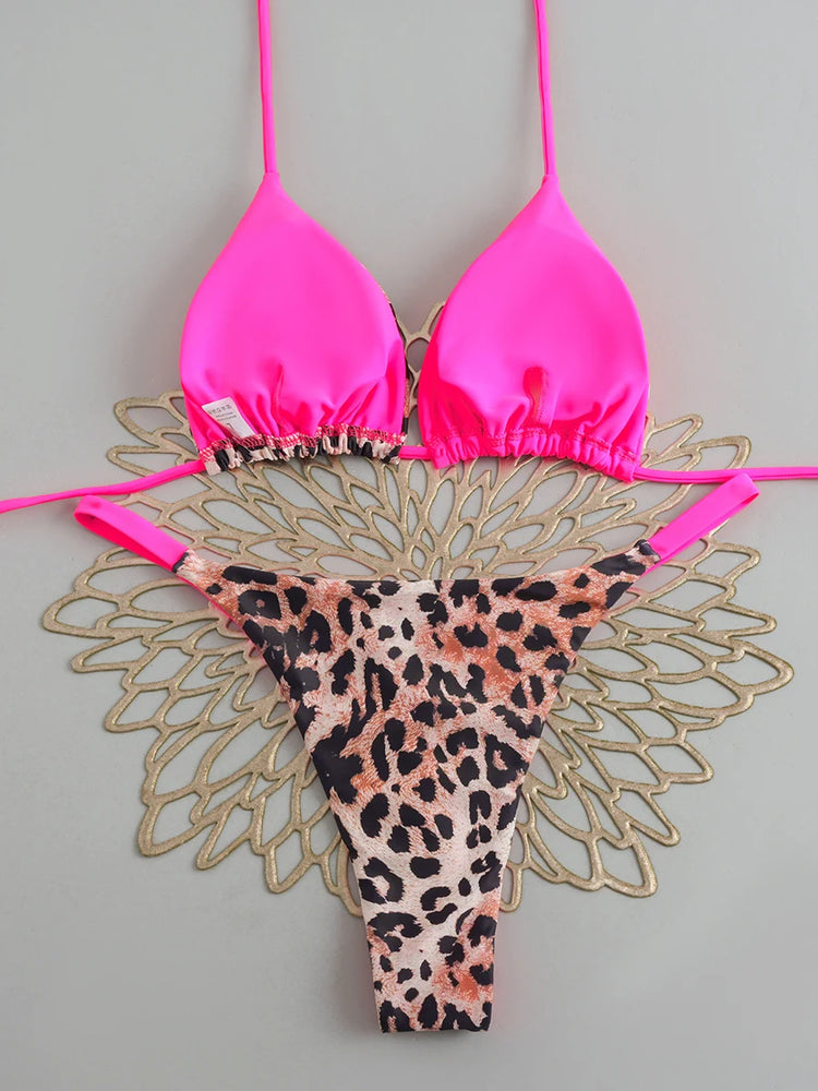 Micro Bikini Push Up Costumi da bagno donna 2026 Costumi da bagno sexy Bikini brasiliano Set Halter Biquini Costumi da bagno Perizoma Beachwear Donna