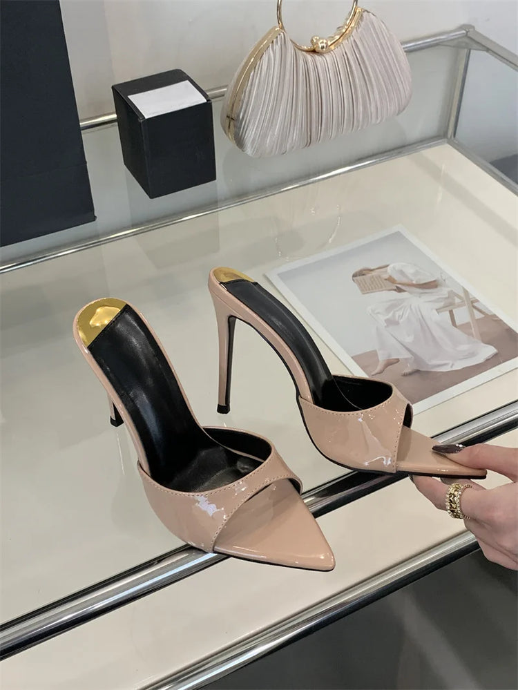 Hlieny 2026 Moda estiva Tacchi a spillo Donna Pantofole a punta Banchetto Abito Sandali Festa Matrimonio Mulo Presentazioni aziende produttrici giochi Scarpe