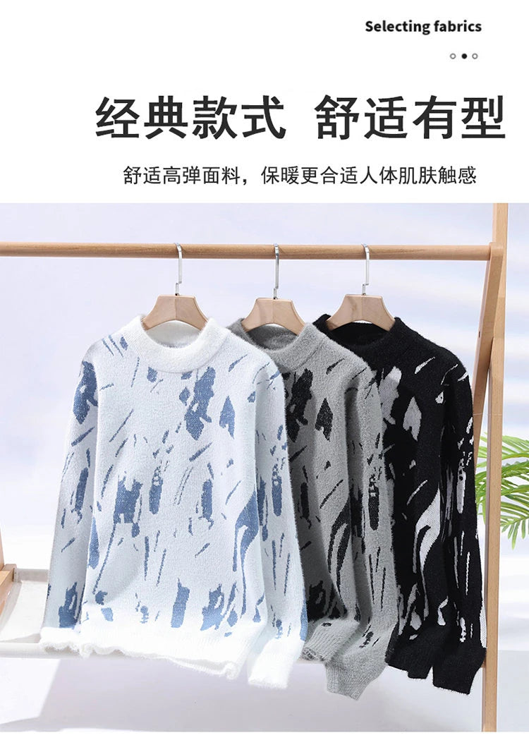 Autumn Winter Sweaters for male men O-neck sweater men Student youth sweaters  Men's Casual Knitwear Pullover Top