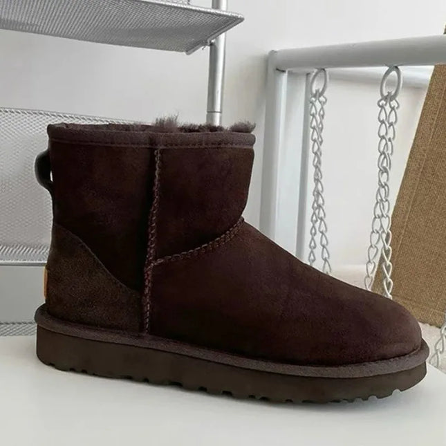 Classic Short Women's 2027 New Winter Warm Wool Thick Sole Genuine Leather And Fur Snow Boots