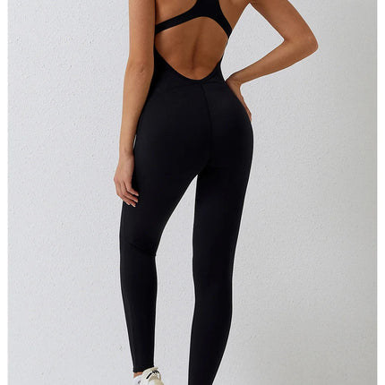 Jumpsuit Gym Set Romper Backless Fitness Bodysuit Siamese Sportswear Women Jumpsuit Buttery-Soft One-piece Playsuit Yoga Suit PlatiNum