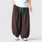 Pantaloni con elastico in vita da uomo Pantaloni a gamba larga con strisce marroni da uomo Pantaloni jogger oversize comodi e traspiranti Streetwear Plus Size5XL