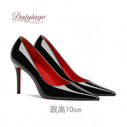 Scarpe da Donna 2026 di Tendenza Lusso con Suola Rossa Tacchi Alti a Punta Stiletto 12 cm Comode per Feste e Cerimonie