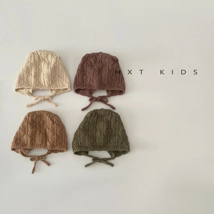 Moda retrò cava bambini cappelli lavorati a maglia fatti a mano all'uncinetto ragazze di fiori genitore-figlio cappello di cotone all'aperto 2024 autunno inverno berretti