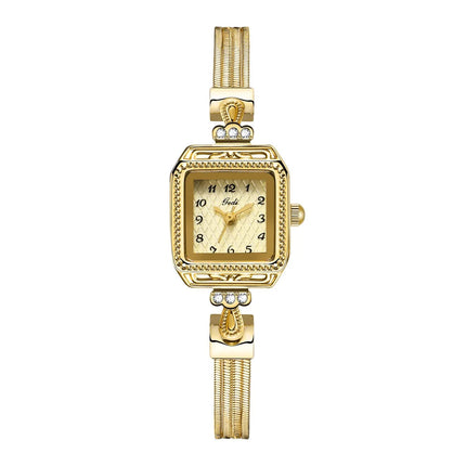 Nuovo orologio da donna in oro di lusso Orologio da polso al quarzo quadrato alla moda Orologio da donna semplice con strass squisito regalo Relogio Feminino platinumshop
