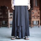 Pantaloni stile cinese da uomo nuovi pantaloni larghi casual in seta di ghiaccio a gamba larga pantaloni da uomo kimono alla moda retrò comodi e traspiranti