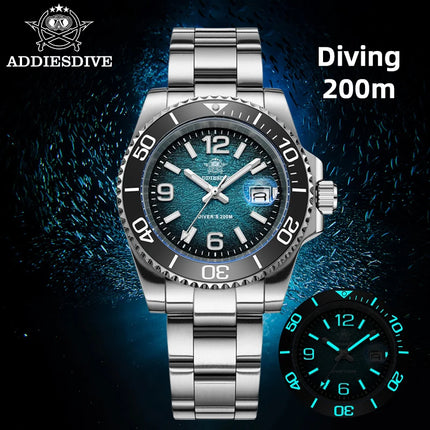 ADDIESDIVE Hot Sale 41mm Men Watch AD2513 200M Waterproof Reloj Hombre BGW9 Super Luminous Reloj Hombre Quartz Watch Reloj