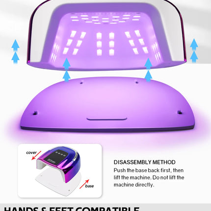 48 LEDs ,200W UV Nail Lamp , LCD Screen, Rechargeable – Cures All Gel Nails, Manicure & Nail Art Tool