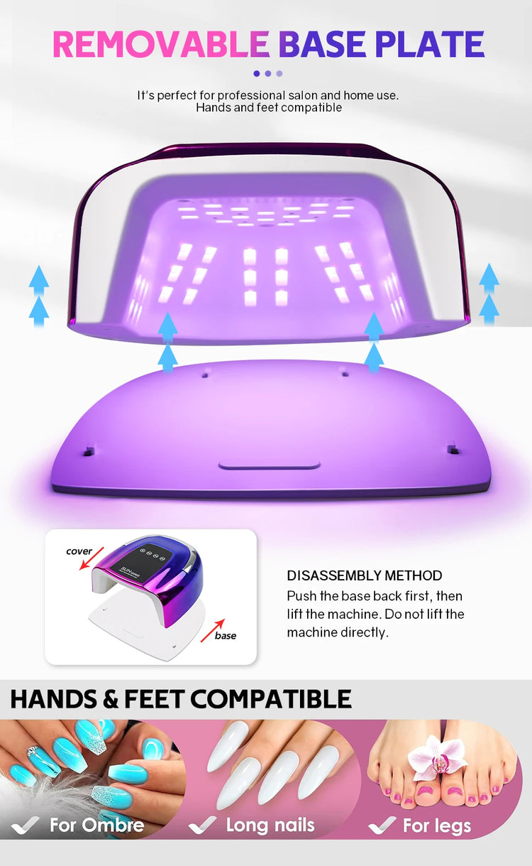 48 LEDs ,200W UV Nail Lamp , LCD Screen, Rechargeable – Cures All Gel Nails, Manicure & Nail Art Tool