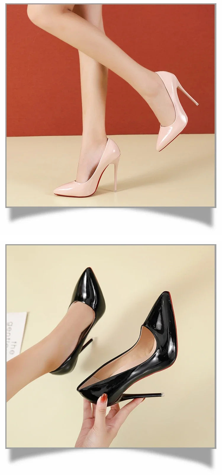 2024 Scarpe da donna Tacchi alti rossi Décolleté sexy con punta a punta 12 cm Scarpe da abito da spo