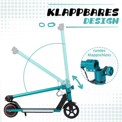 Monopattino Pieghevole da 6.5'' per Bambini dai 6 ai 12 Anni, 60Wh, Autonomia 5-8km, Velocità 14km/h, Capacità di Carico 50kg, con Freno EBS e a Pedale