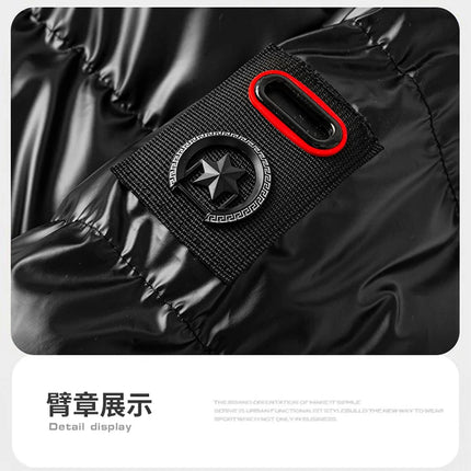 winter casual down cotton jacket Men's bright faced cotton jacket solid color thicken warm men winter coat hooded winter jacket