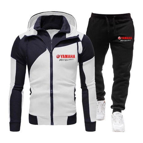 New fashionable men's Yamaha logo printed sportswear hooded sweatshirt autumn and winter men's set sportswear hooded sweatshirt PlatiNum