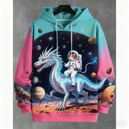 2026 Funny Dinosaur Cat Solider 3d Print Hoodies Men Women Fashion Oversized Hoodie Sweatshirt Animal Coat Sweats Mens Clothing