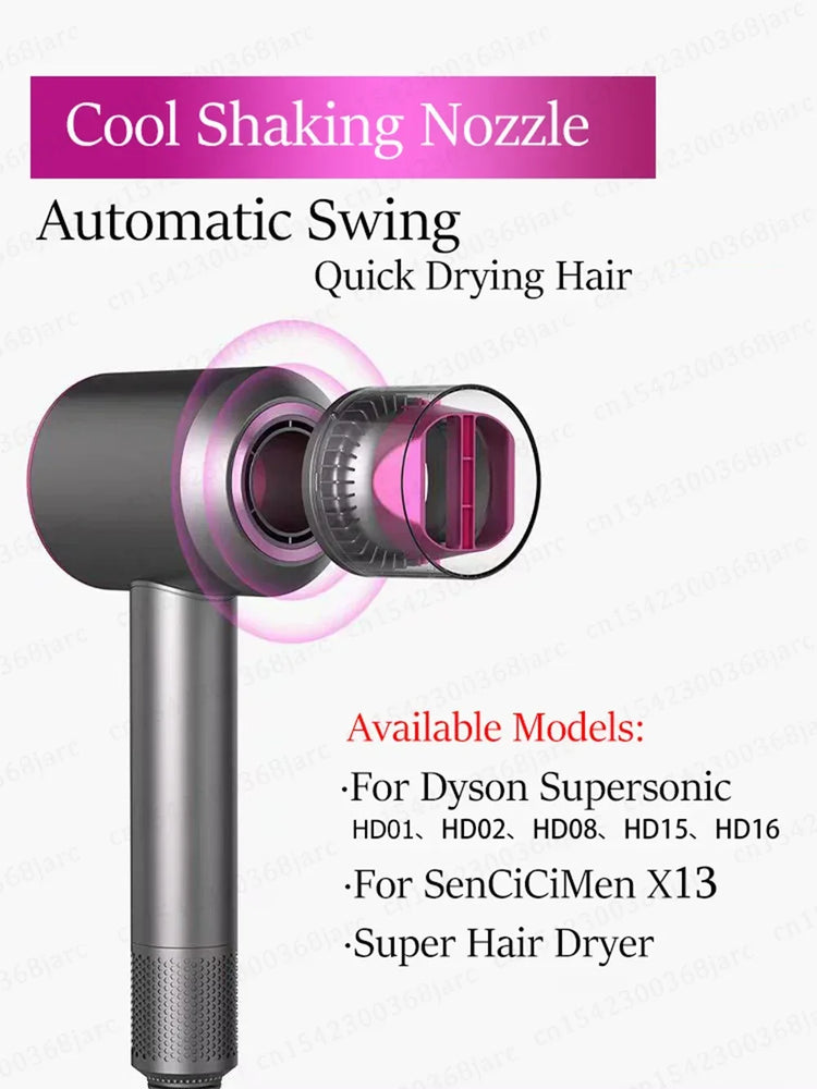 Automatic Swing Nozzle For Dyson Supersonic HD01 HD15 Nozzle SenCiCiMen X13 Super Hair Dryer Shake Nozzle Styling Tool Accessory