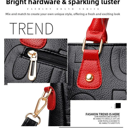 Ladies Large Capacity Leather Shoulder Bag 2025 New Style Urban Simple Tote Bag Women's Single Shoulder Bag Daily Match PlatiNum