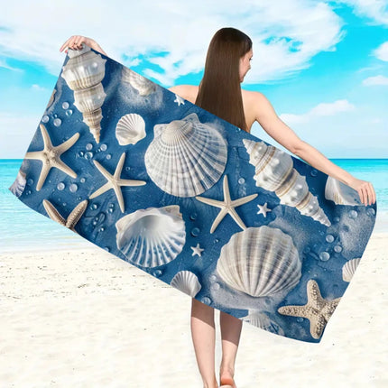 1 Serviette de plage en microfibre ultra-fine Ocean Element, serviette de plage absorbante à séchage rapide, serviette de plage de sport pour la natation