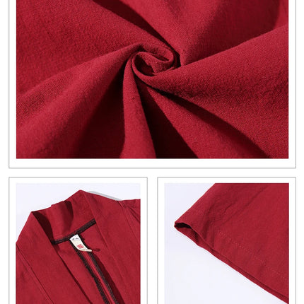 Camicia Estiva da Uomo Stile Cinese Kung Fu Tai Chi, Tinta Unita in Cotone, Comoda, Streetwear Retrò, Abbigliamento Tradizionale