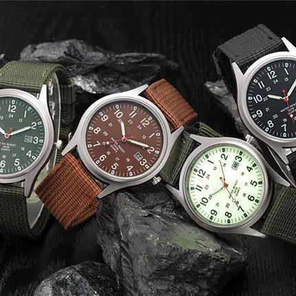 Ragazzi marca orologi economici uomo moda casual cinturino in nylon sport esercito regali data orologio da polso al quarzo fluorescente Relogio Masculino platinumshop