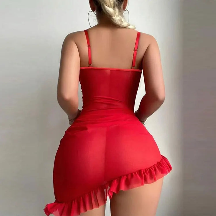 Women's Lingerie Night Dress New Transparent Bra And Thong Underwear Set Delicate Nightgown With Panties Steel Ring Push Up Bras