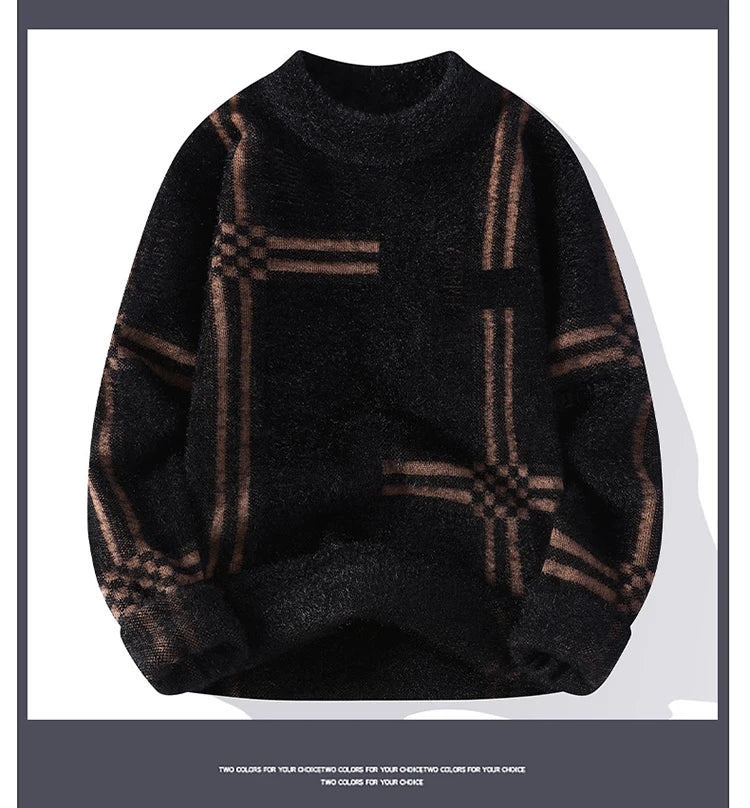 2025 New Winter Fashion Cashmere Sweater Men High Quality Comfortable Mens Sweaters Thick Warm Male Pullover