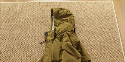 Piumino cargo imbottito in piuma d'anatra di media lunghezza retrò americano nuovo inverno con cappuccio Trench oversize spesso alla moda da uomo