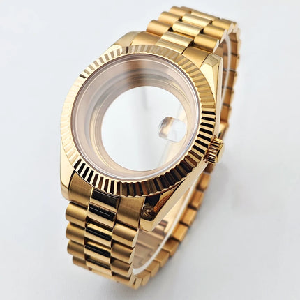 40mm Sapphire Glass For Men Watch Case Fit Miyota 8215 8285 DG2813 Movement Waterproof Jub President Stainless Strap 31mm Dial