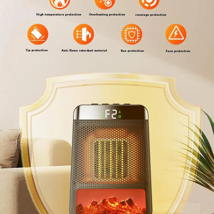 Portable Electric Heater Portable Desktop 1000W PTC Heating Fan Warm Air Blower for Household Office Mini Space Heater