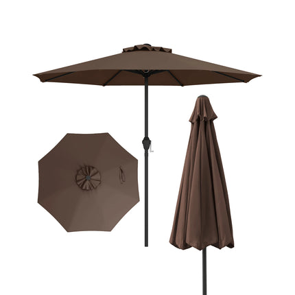 Ombrellone da Giardino con 8 Stecche, Telaio Verniciato a Polvere, Sollevamento a Manovella, Ventilazione, Resistente al Vento per Giardino, Spiaggia, Terrazza