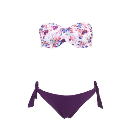 Bikini da donna sexy stile estivo da spiaggia, bikini push up con scollo all'americana, costume da bagno brasiliano floreale PlatiNum
