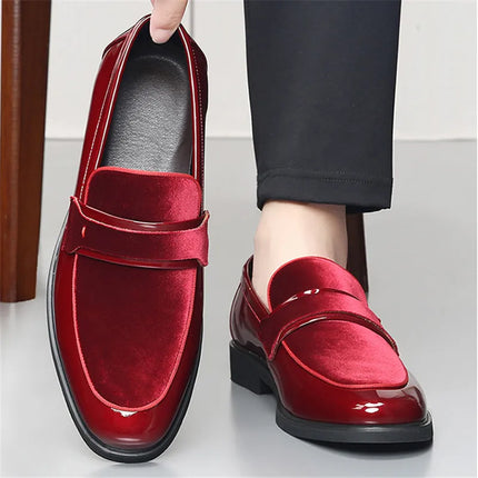 Nuove Scarpe da Cerimonia di Lusso per Uomo, Mocassini Rossi in Pelle Scamosciata, Calzature Formali Eleganti, Zapatos Hombre