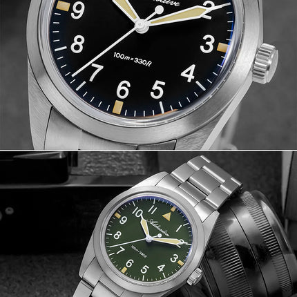 ADDIESDIVE 36mm Men's Luxury Watch VH31 Titanium Alloy  Watch Super Luminous 100m Waterproof Men's Luminous Quartz Watches