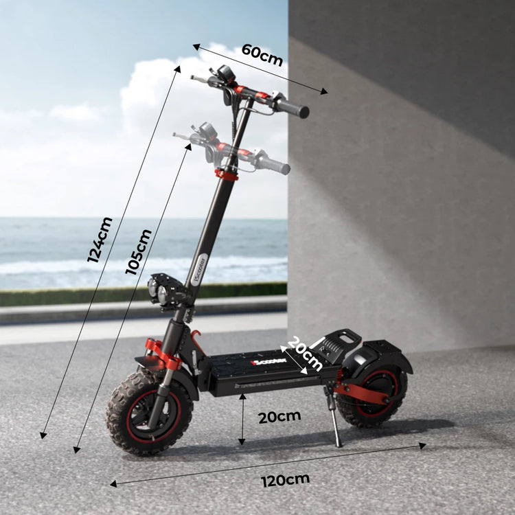 iScooter iX5s Monopattino elettrico 15 Ah 1000W con potenti pneumatici, autonomia di 65 km, velocità massima di 45 km/h